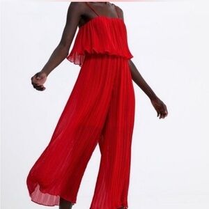 NWT Zara Red Jumpsuit